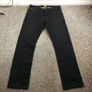 PRPS Jeans Selvedge Straight Button Fly Black 33x35 (Fits 34x35) Barracuda Fit